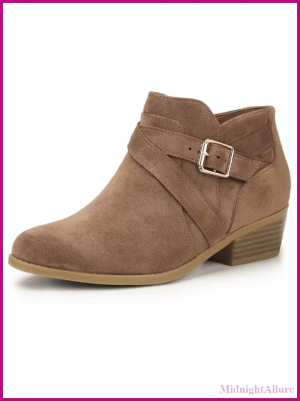 IDIFU Womens Ankle Boots Low Heel Chunky Fall Dress Booties